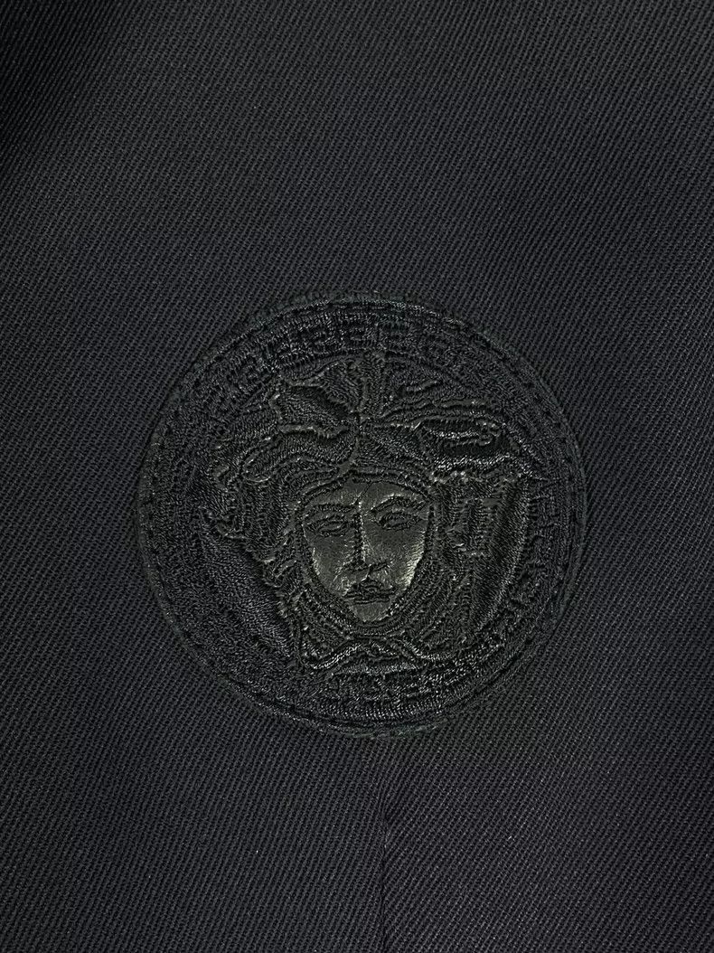 Versace Versace Black Blue Leather Trim Blazer Size US S / EU 44-46 / 1 - 3 Thumbnail