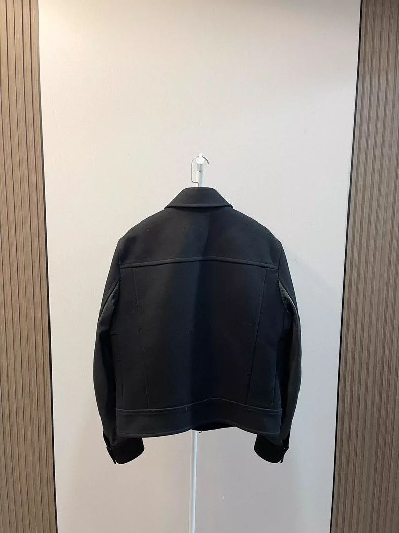 Gucci gucci black wool leather jacket Size US L / EU 52-54 / 3 - 2 Thumbnail