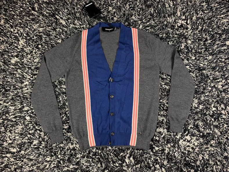 Dsquared2 DSQUARED2 wool cardigan with stripes Size US L / EU 52-54 / 3 - 2 Thumbnail