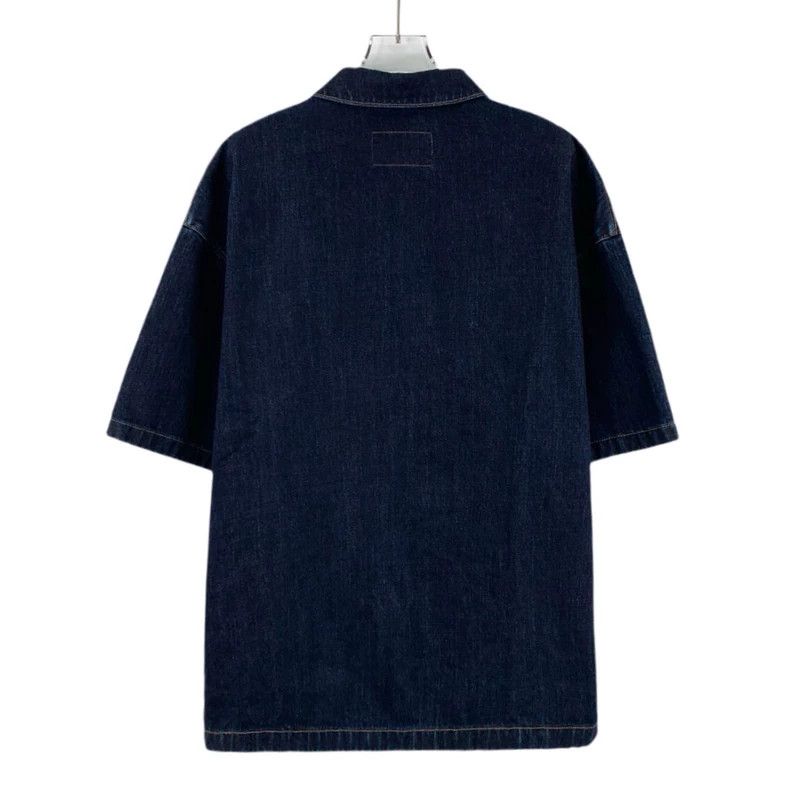 Prada Prada Dark Blue Denim Short Sleeve Shirt Size US L / EU 52-54 / 3 - 2 Thumbnail