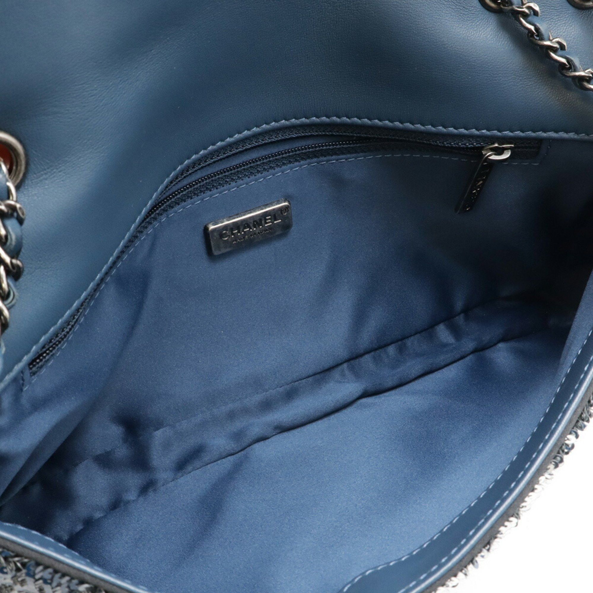 Chanel CHANEL COCOCUBA Sequin Chain Shoulder Bag Leather Blue Size ONE SIZE - 6 Thumbnail