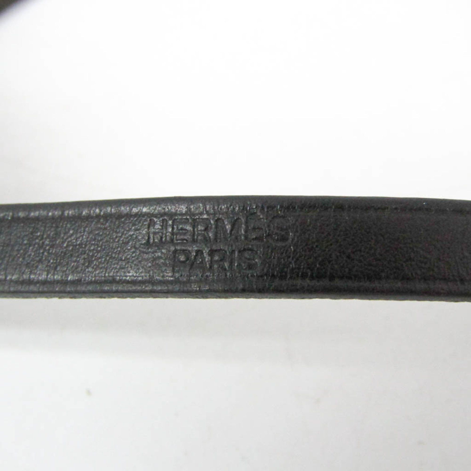 Hermes Hermes Hapi 4-row Bracelet Choker Leather,Metal Bangle Silver,Black Size ONE SIZE - 7 Thumbnail