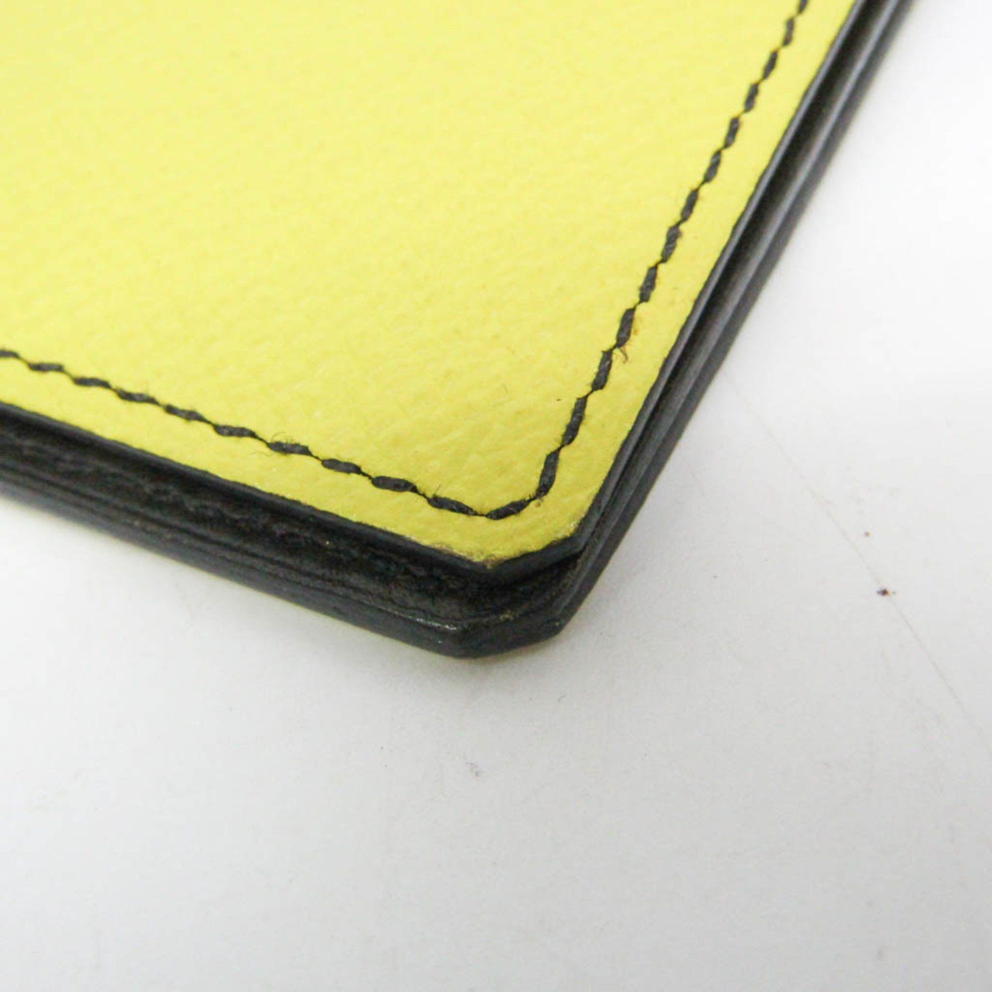 Hermes Hermes Manhattan Leather Card Case Black,Yellow Size ONE SIZE - 8 Thumbnail