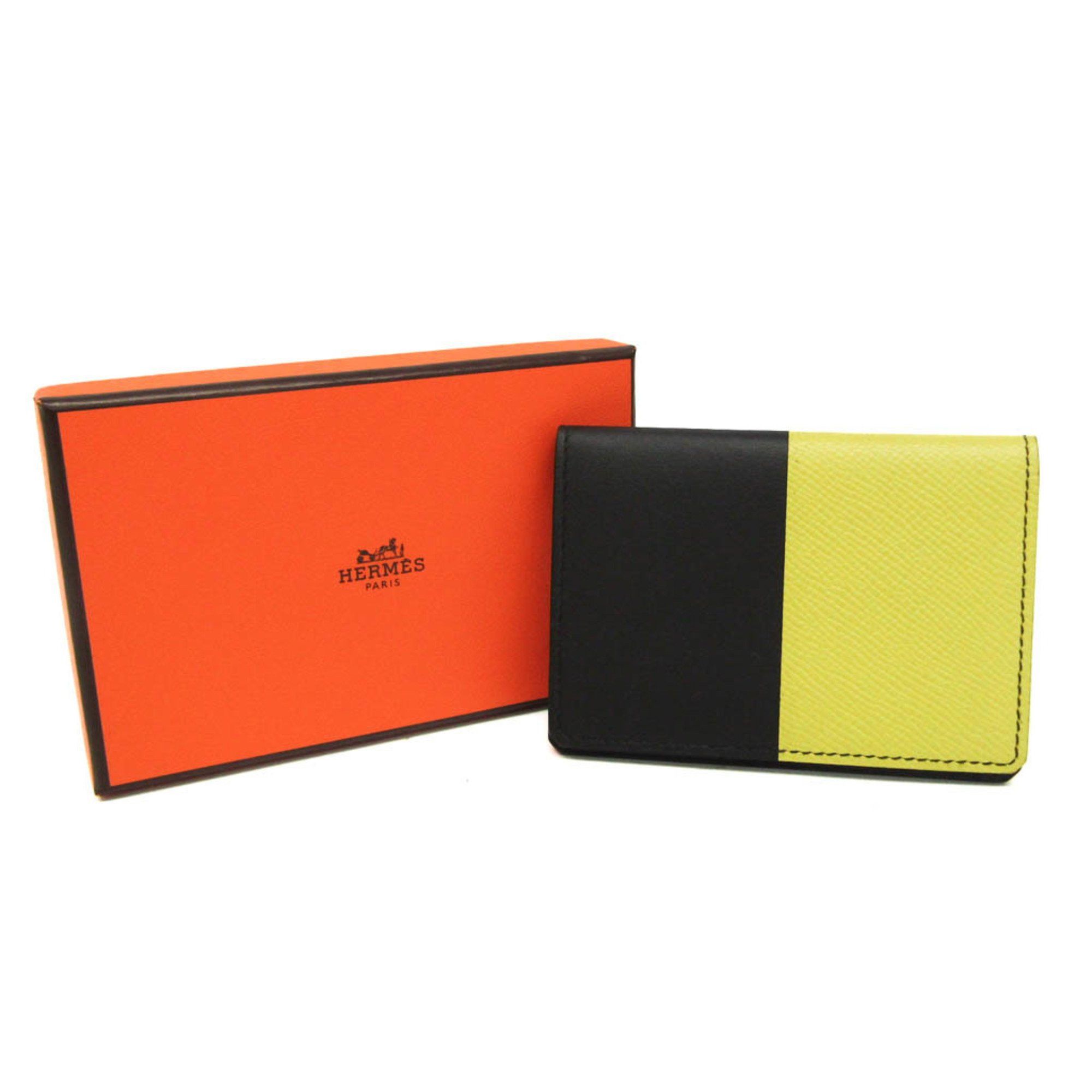 Hermes Hermes Manhattan Leather Card Case Black,Yellow Size ONE SIZE - 2 Thumbnail