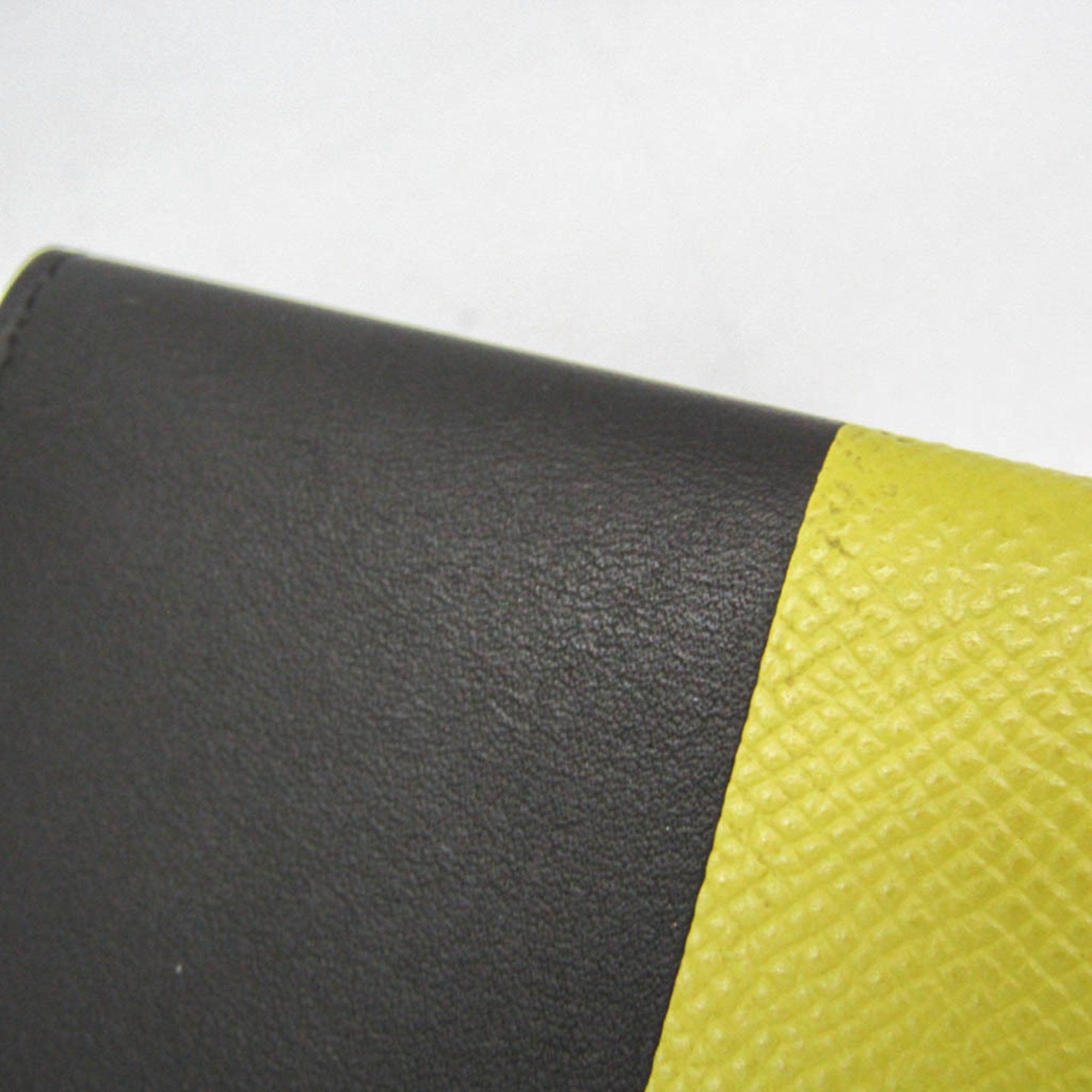 Hermes Hermes Manhattan Leather Card Case Black,Yellow Size ONE SIZE - 7 Thumbnail