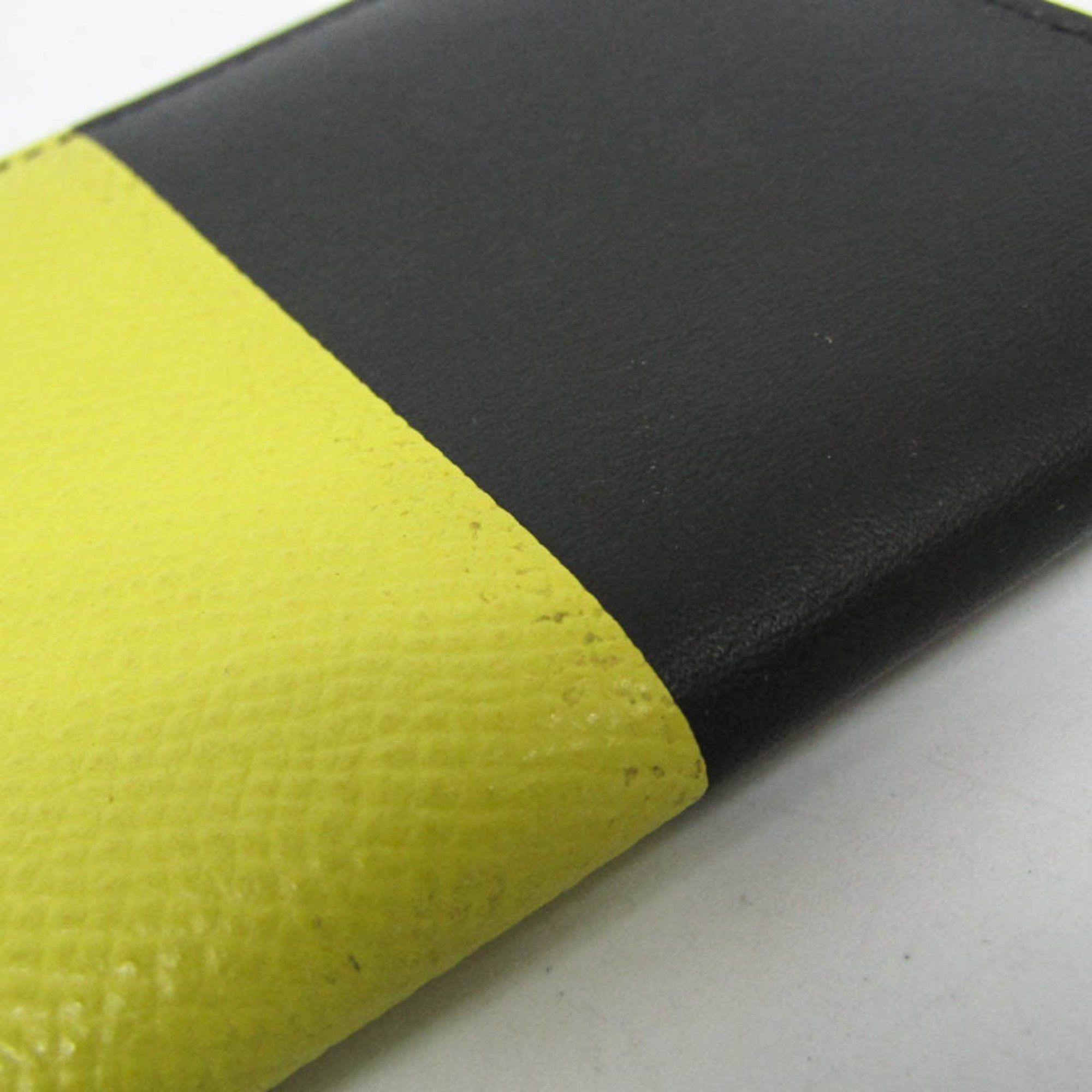 Hermes Hermes Manhattan Leather Card Case Black,Yellow Size ONE SIZE - 6 Thumbnail