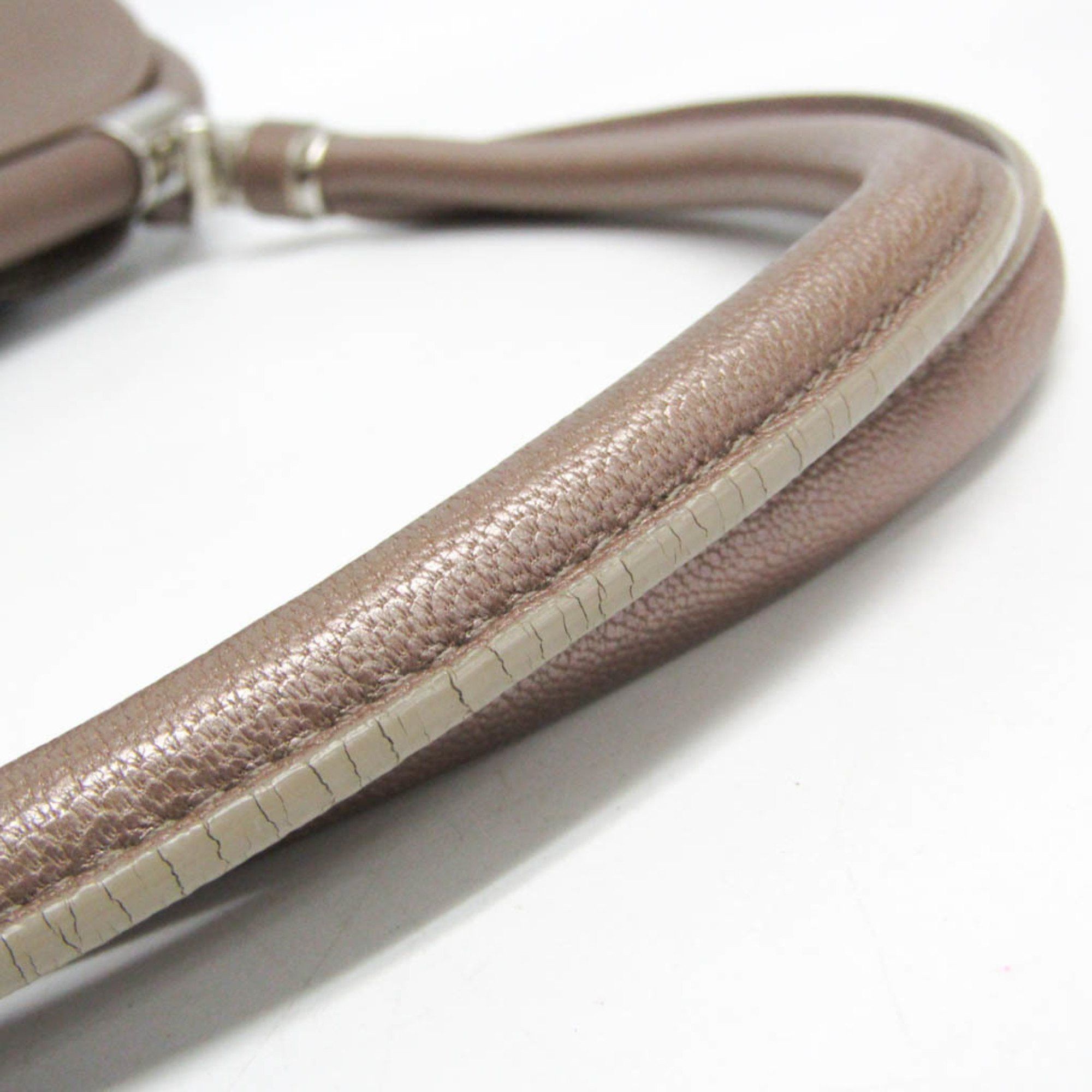 Salvatore Ferragamo Salvatore Ferragamo Gancini FZ 21 A305 Women's Leather Shoulder Bag Metallic Beige,Metallic Pink Size ONE SIZE - 10 Thumbnail