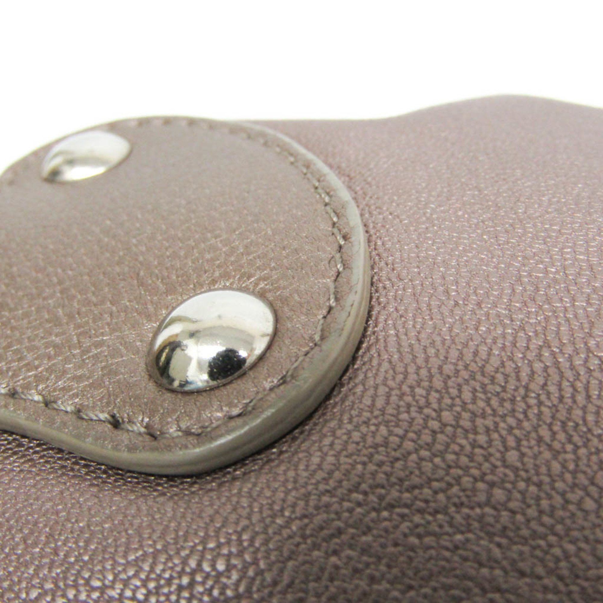 Salvatore Ferragamo Salvatore Ferragamo Gancini FZ 21 A305 Women's Leather Shoulder Bag Metallic Beige,Metallic Pink Size ONE SIZE - 7 Thumbnail