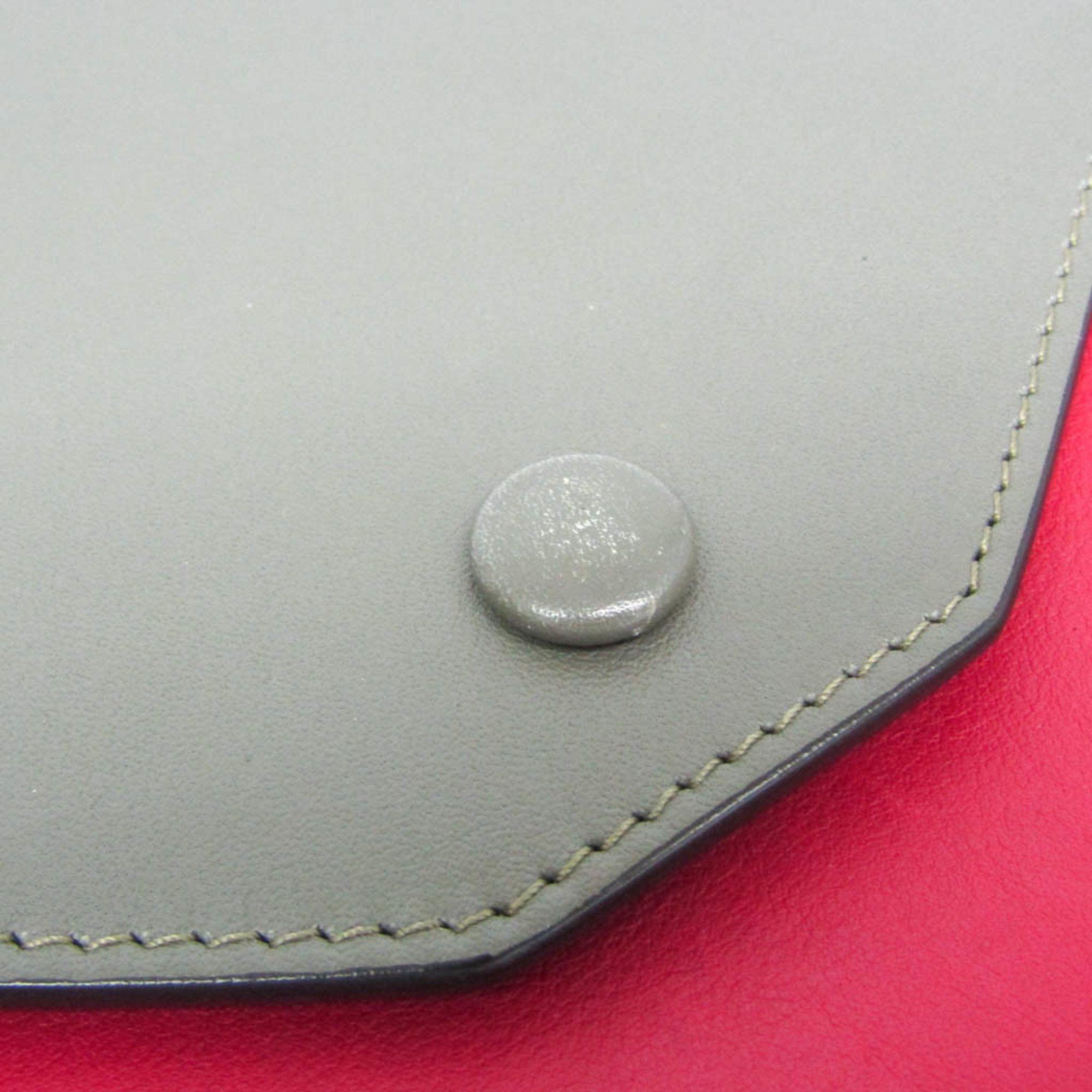 Celine Celine Chain Flap Bag 175383UNA.25FH Women's Leather Shoulder Bag Black,Gray,Red Color Size ONE SIZE - 9 Thumbnail