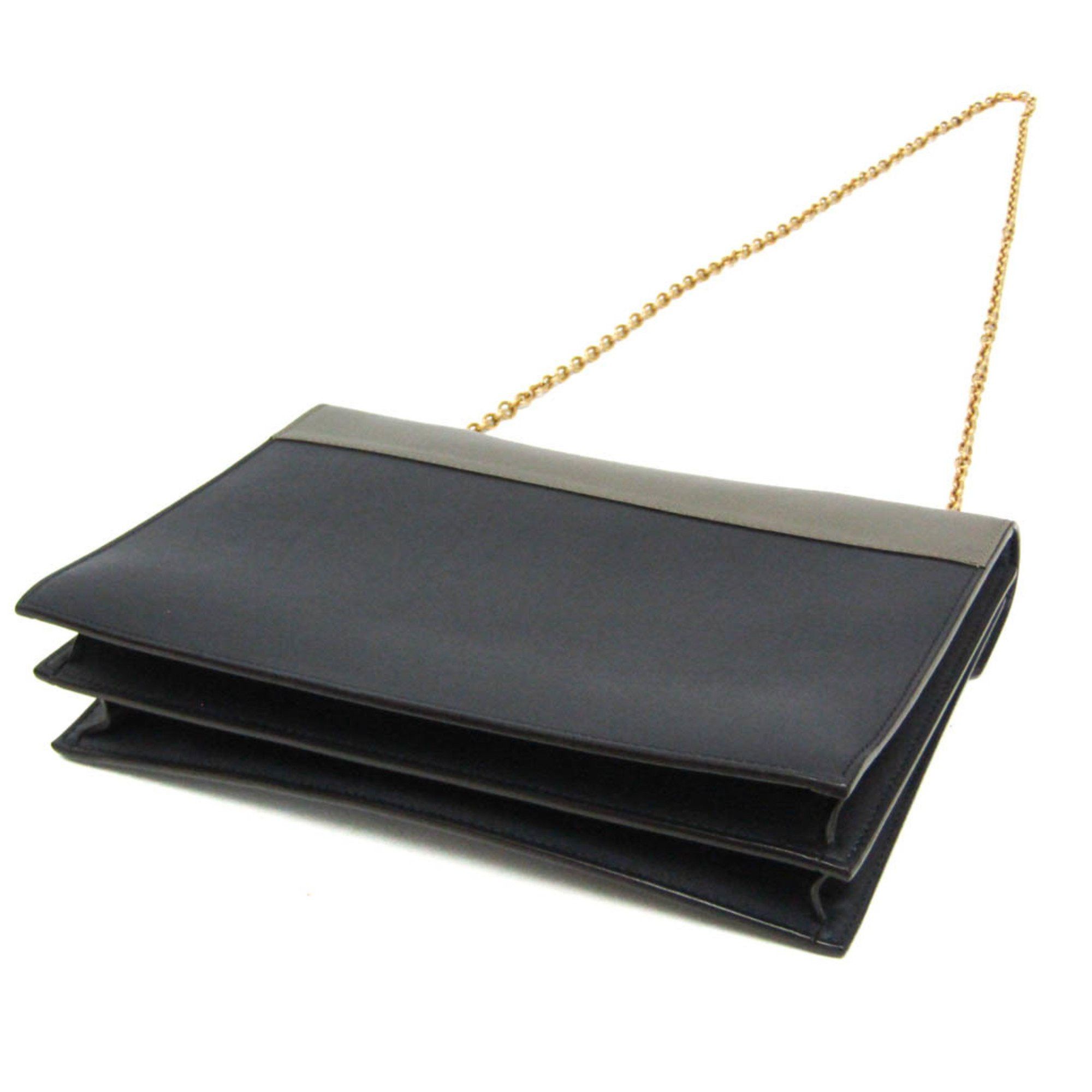 Celine Celine Chain Flap Bag 175383UNA.25FH Women's Leather Shoulder Bag Black,Gray,Red Color Size ONE SIZE - 2 Thumbnail