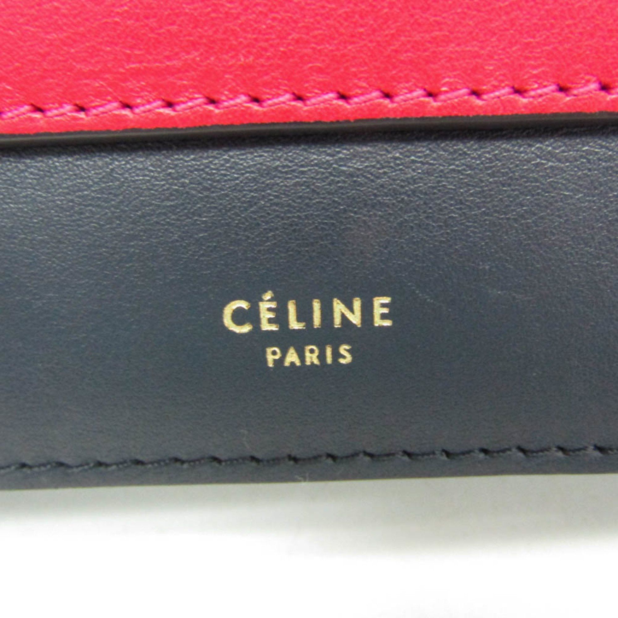 Celine Celine Chain Flap Bag 175383UNA.25FH Women's Leather Shoulder Bag Black,Gray,Red Color Size ONE SIZE - 17 Thumbnail