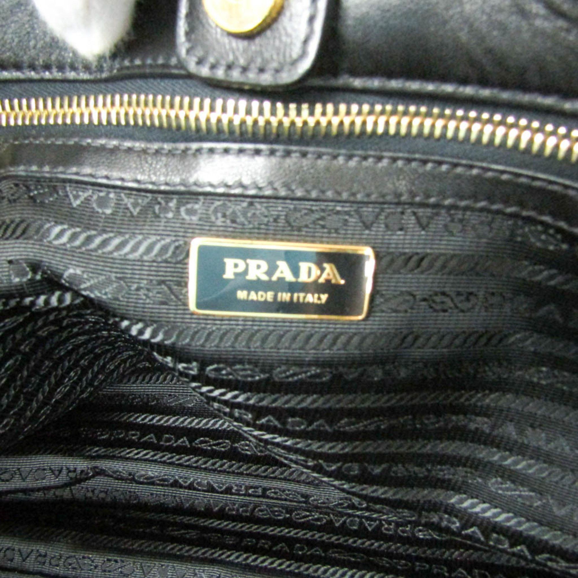 Prada Prada Ruffled Chain Shoulder Bag Women's Nylon,Plastic Shoulder Bag,Tote Bag Black Size ONE SIZE - 11 Thumbnail