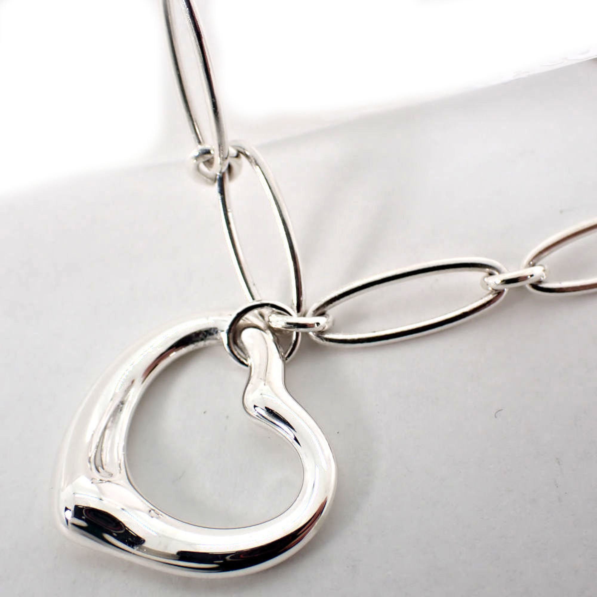 Tiffany & Co. TIFFANY 925 Heart Oval Link Chain Bracelet j5-2 Size ONE SIZE - 4 Thumbnail