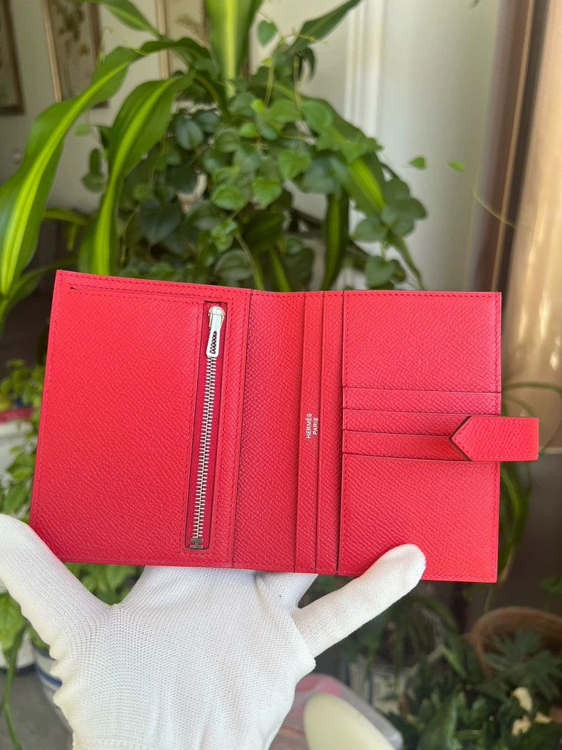 Hermes hermes bearn epsom red wallet Size ONE SIZE - 4 Thumbnail