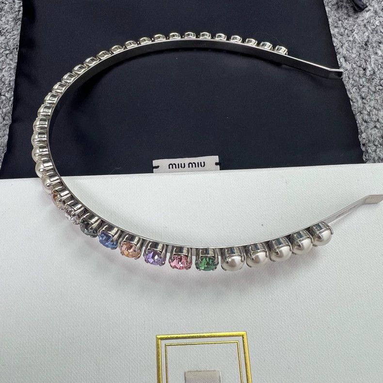 Miu Miu miumiu colorful pearl headband Size ONE SIZE - 3 Thumbnail