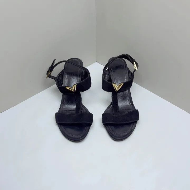 Louis Vuitton Louis Vuitton Elegant Black Heeled Sandals for Women 0079 Size US 6 / IT 36 - 2 Thumbnail