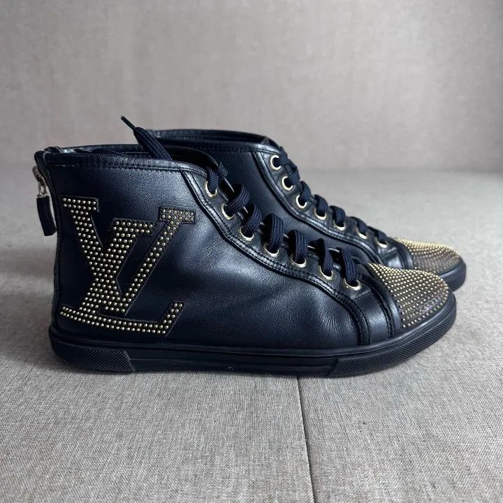 Louis Vuitton Louis Vuitton Stylish High-Top Lace-Up Sneakers 0079 Size US 6 / IT 36 - 3 Thumbnail