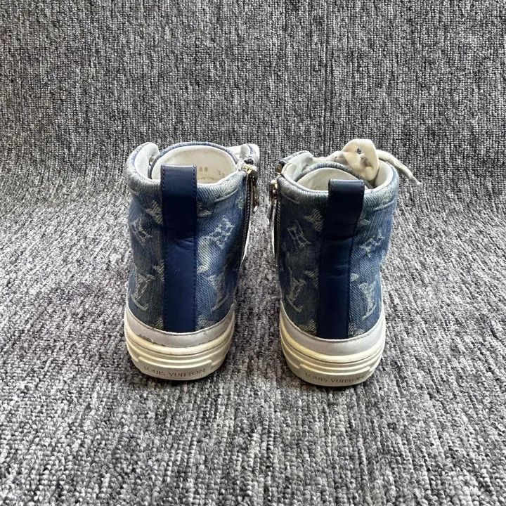 Louis Vuitton Louis Vuitton Stellar Denim High-Top Sneakers 0079 Size US 5 / IT 35 - 3 Thumbnail