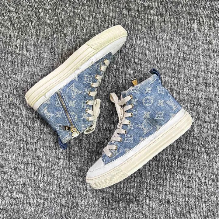 Louis Vuitton Louis Vuitton Stellar Denim High-Top Sneakers 0079 Size US 5 / IT 35 - 6 Thumbnail