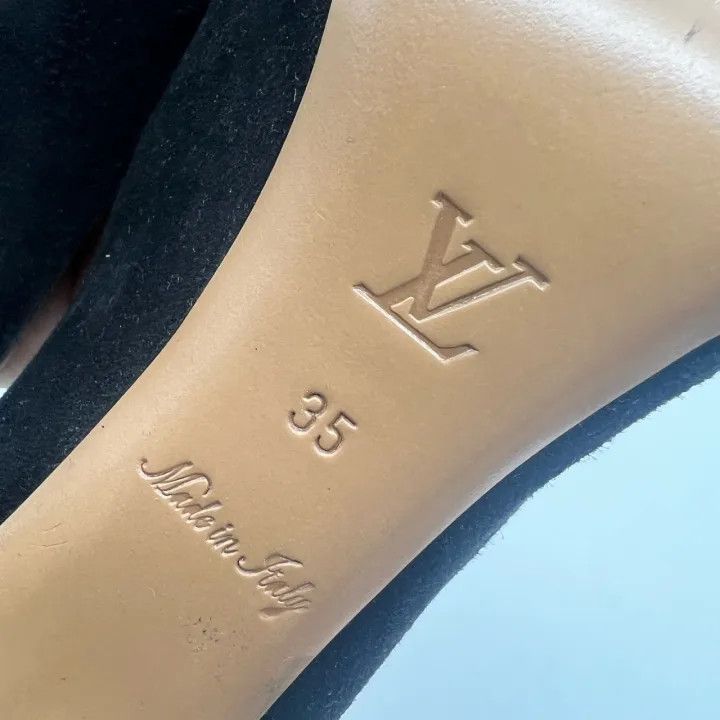 Louis Vuitton Louis Vuitton Black Suede High Heels 0079 Size US 5 / IT 35 - 7 Thumbnail