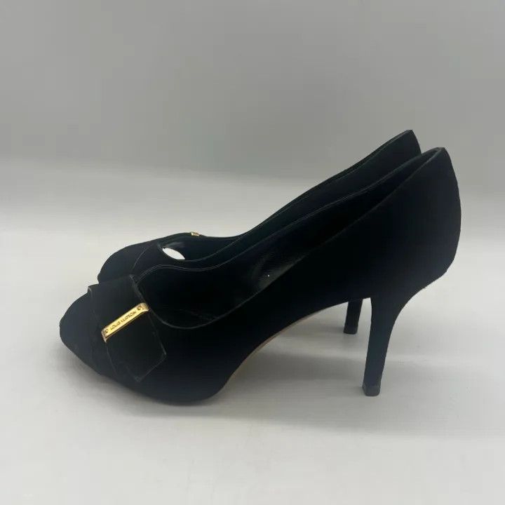 Louis Vuitton Louis Vuitton Black Suede High Heels 0079 Size US 5 / IT 35 - 3 Thumbnail