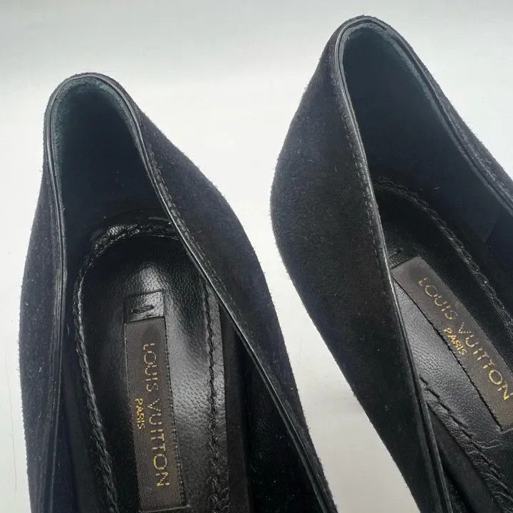 Louis Vuitton Louis Vuitton Black Suede High Heels 0079 Size US 5 / IT 35 - 9 Thumbnail