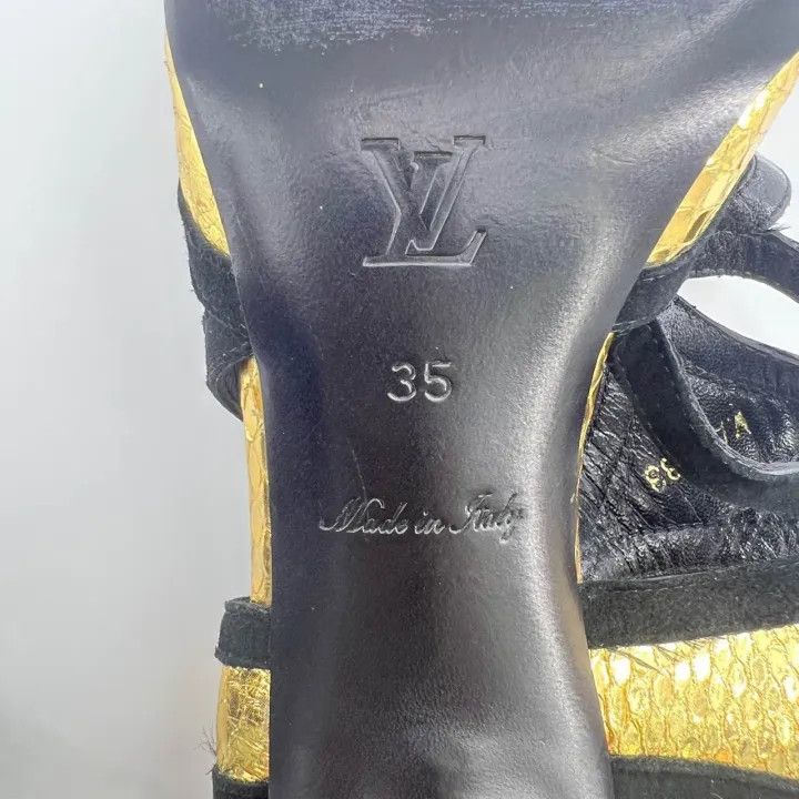 Louis Vuitton Louis Vuitton Black Patent Leather Heels 0079 Size US 5 / IT 35 - 5 Thumbnail