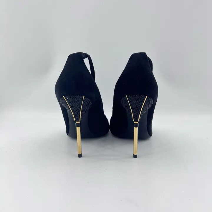 Louis Vuitton Louis Vuitton Black Leather High Heel Sandals 0079 Size US 6 / IT 36 - 3 Thumbnail