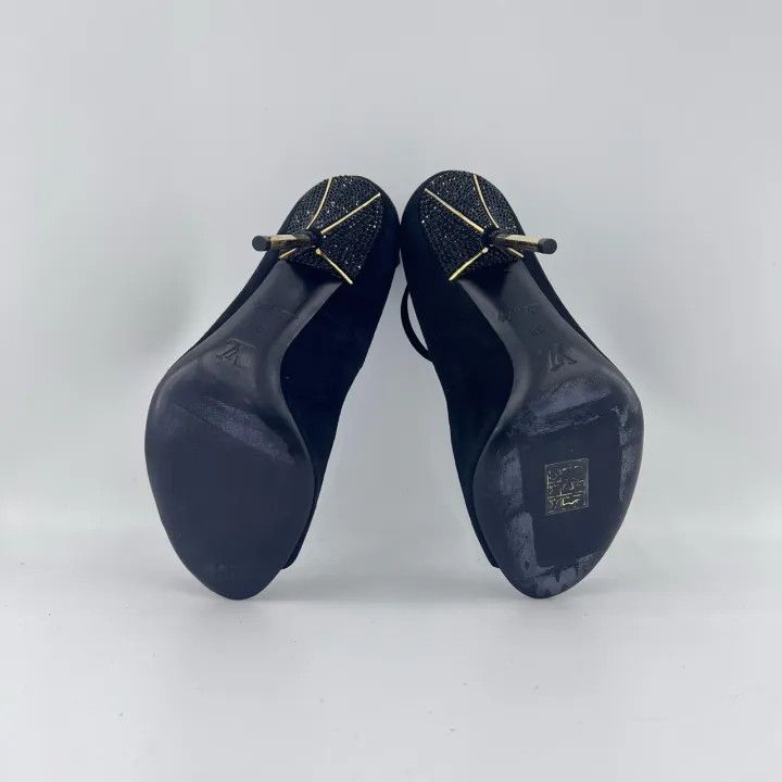 Louis Vuitton Louis Vuitton Black Leather High Heel Sandals 0079 Size US 6 / IT 36 - 4 Thumbnail