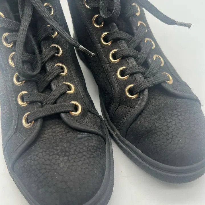 Louis Vuitton Louis Vuitton Black Casual Lace-Up Sneakers 0079 Size US 5 / IT 35 - 9 Thumbnail