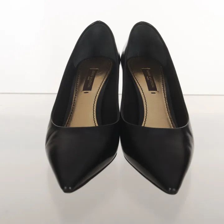 Louis Vuitton Louis Vuitton Black Leather Pointed High Heels 0079 Size US 6 / IT 36 - 2 Thumbnail