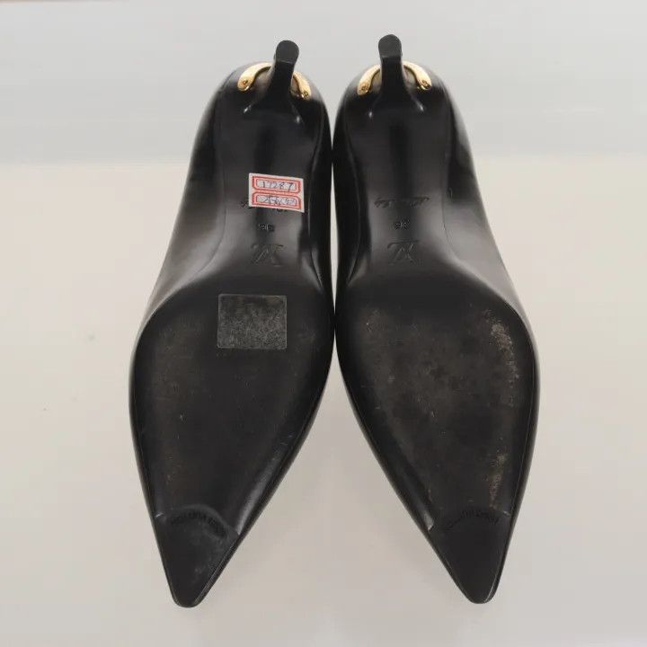 Louis Vuitton Louis Vuitton Black Leather Pointed High Heels 0079 Size US 6 / IT 36 - 6 Thumbnail