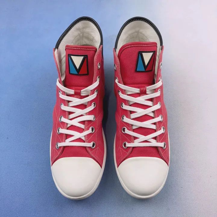 Louis Vuitton Louis Vuitton Canvas High-Top Sneakers in Pink 0079 Size US 9 / IT 39 - 2 Thumbnail