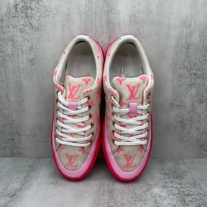 Louis Vuitton Louis Vuitton Pink and White Stellar Sneakers 0079 Size US 5 / IT 35 - 6 Thumbnail