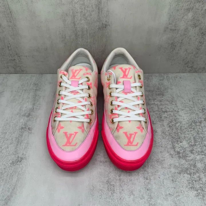 Louis Vuitton Louis Vuitton Pink and White Stellar Sneakers 0079 Size US 5 / IT 35 - 4 Thumbnail