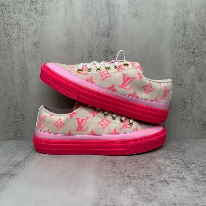 Louis Vuitton Louis Vuitton Pink and White Stellar Sneakers 0079 Size US 5 / IT 35 - 2 Thumbnail
