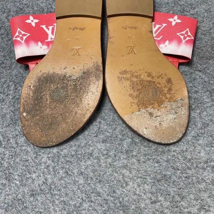 Louis Vuitton Louis Vuitton Red Palma Flat Sandals for Women 0079 Size US 6 / IT 36 - 7 Thumbnail