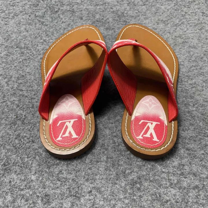 Louis Vuitton Louis Vuitton Red Palma Flat Sandals for Women 0079 Size US 6 / IT 36 - 3 Thumbnail