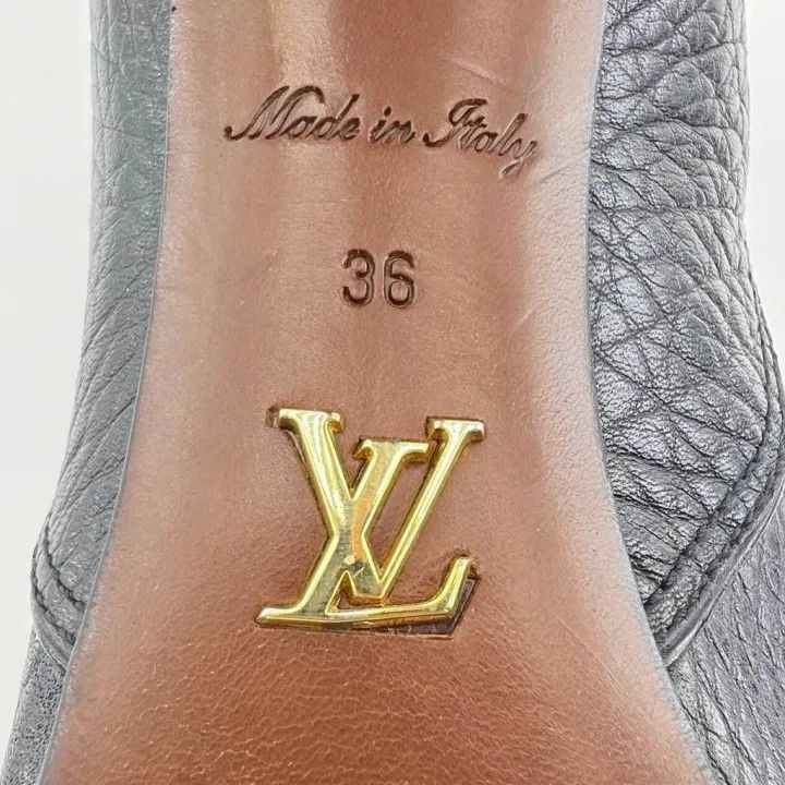 Louis Vuitton Louis Vuitton Black Leather High Heels for Women 0079 Size US 6 / IT 36 - 5 Thumbnail