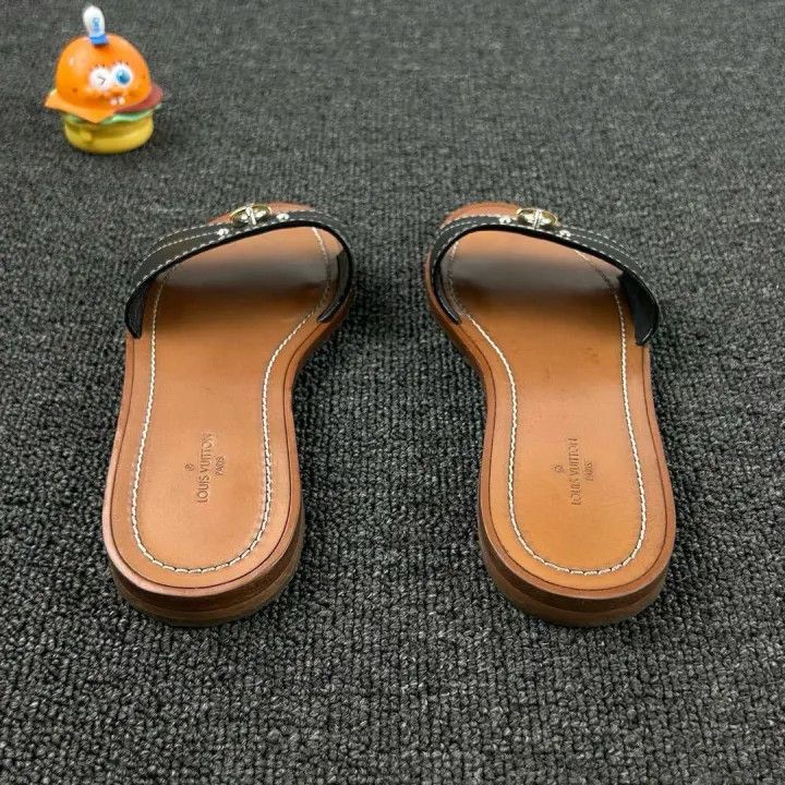 Louis Vuitton Louis Vuitton Lock Slide Sandals in Black Brown 0079 Size US 5 / IT 35 - 5 Thumbnail