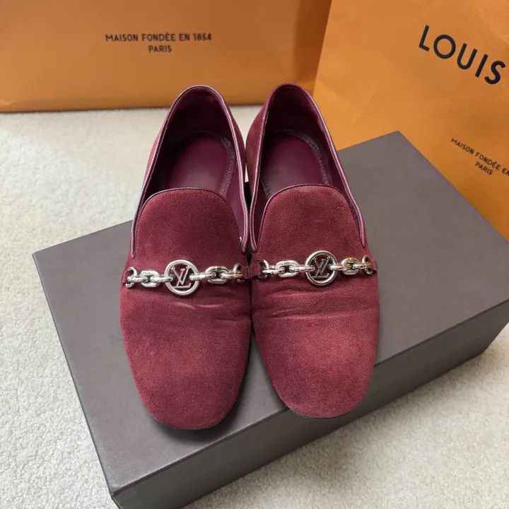 Louis Vuitton Louis Vuitton Women's Red Loafers 0079 Size US 5 / IT 35 - 2 Thumbnail