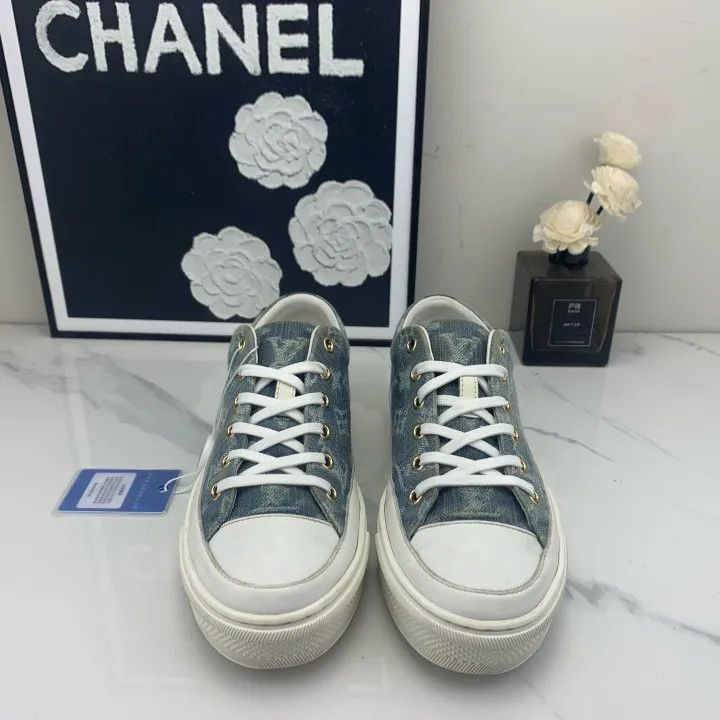 Louis Vuitton Louis Vuitton Stellar Casual Sneakers in Denim Blue 0079 Size US 6 / IT 36 - 2 Thumbnail