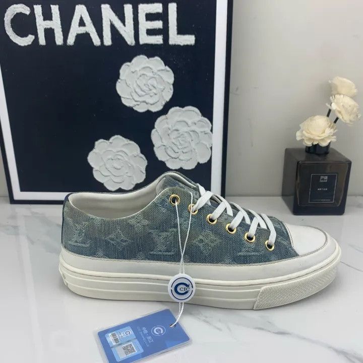 Louis Vuitton Louis Vuitton Stellar Casual Sneakers in Denim Blue 0079 Size US 6 / IT 36 - 8 Thumbnail