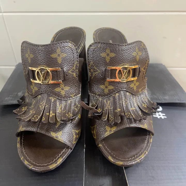 Louis Vuitton Louis Vuitton Indiana Monogram High Heel Sandals 0079 Size US 8 / IT 38 - 2 Thumbnail
