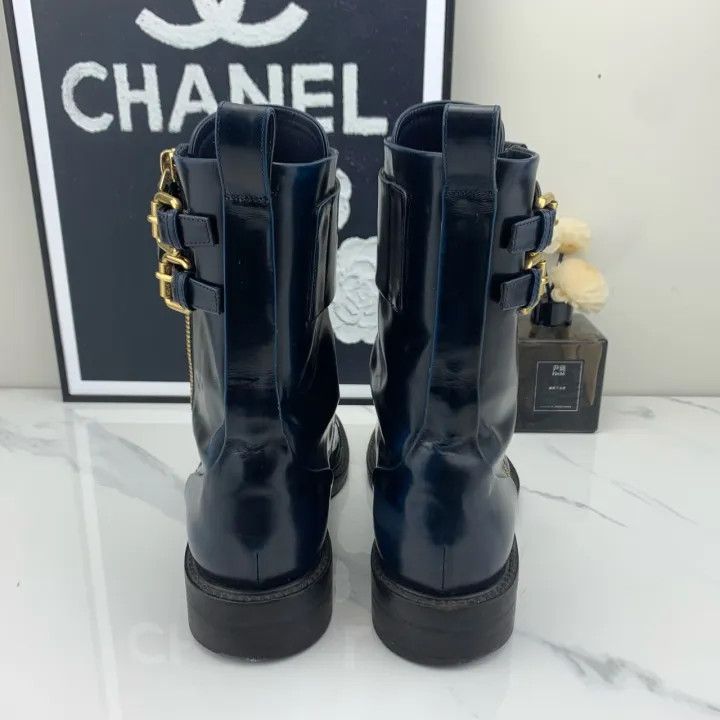 Louis Vuitton Louis Vuitton Navy Lace-Up Ankle Boots 0079 Size US 6 / IT 36 - 3 Thumbnail