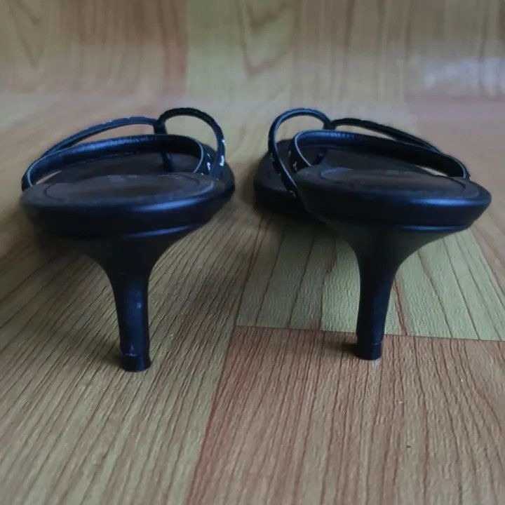 Louis Vuitton Louis Vuitton Satin Leather Black High Heel Sandals 0079 Size US 5 / IT 35 - 3 Thumbnail
