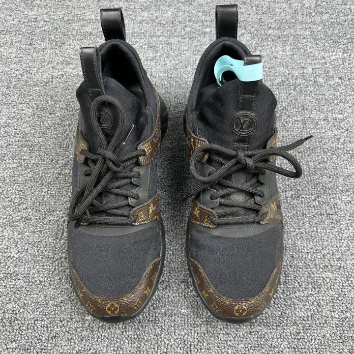 Louis Vuitton Louis Vuitton Aftergame Monogram Black Sneakers 0079 Size US 6 / IT 36 - 2 Thumbnail