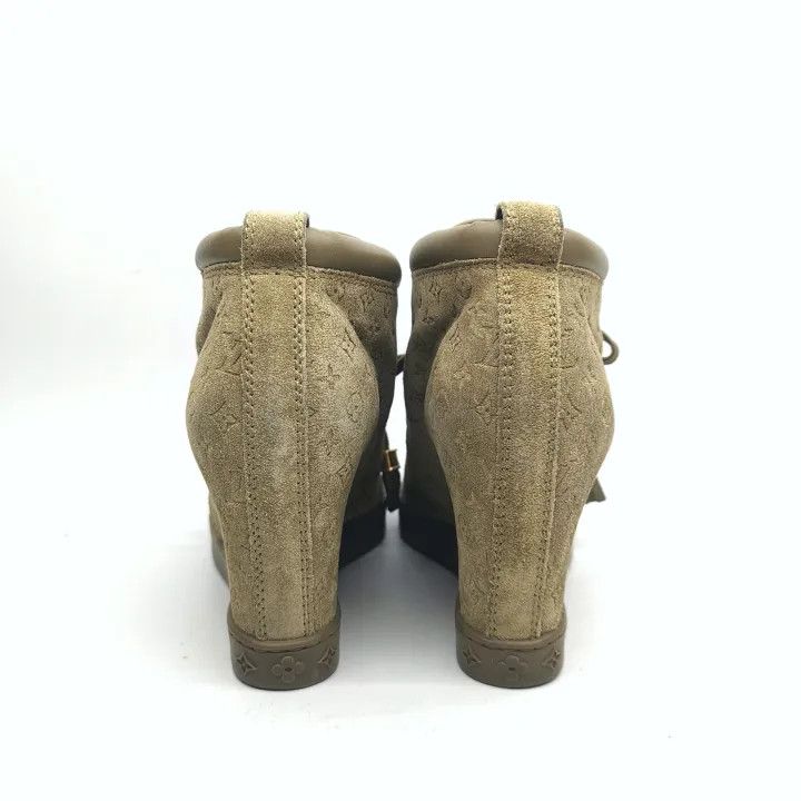 Louis Vuitton Louis Vuitton Suede Wedge Sneakers in Earth Yellow 0079 Size US 5 / IT 35 - 3 Thumbnail