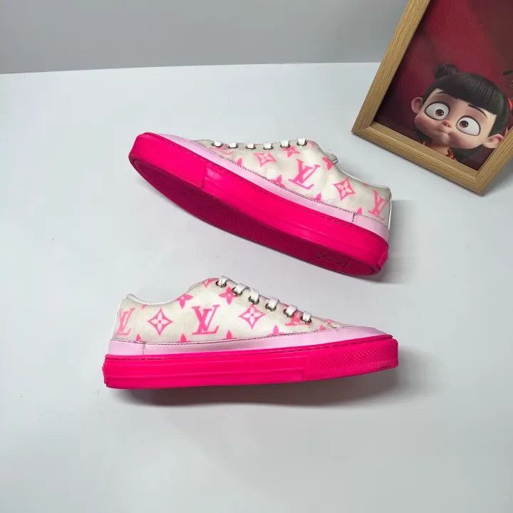Louis Vuitton Louis Vuitton Stellar Pink White Casual Sneakers 0079 Size US 6 / IT 36 - 3 Thumbnail
