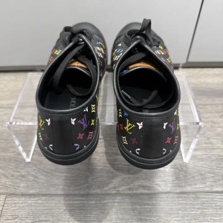 Louis Vuitton Takashi Murakami x Louis Vuitton Black Low Top Trainer 0079 Size US 6 / IT 36 - 3 Thumbnail
